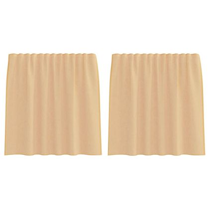 Воалени завеси с примки, 2 бр, пясък, 140x140 см