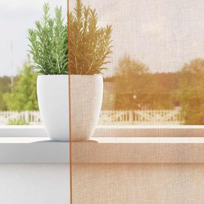 Воалени завеси с примки, 2 бр, tеракота, 140x260 см