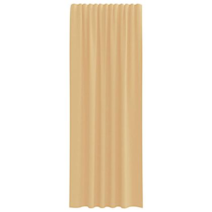 Воалени завеси с примки, 2 бр, пясък, 140x260 см