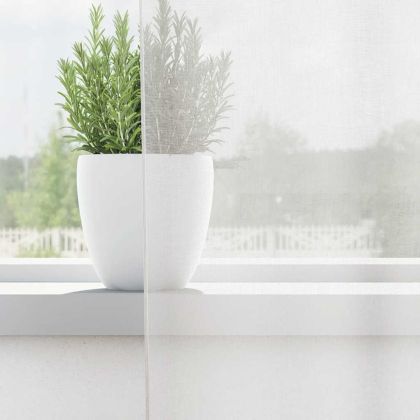 Воалени завеси с примки, 2 бр, бели, 140x225 см