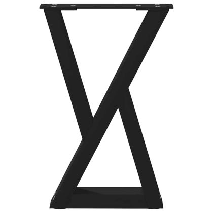 Крака за масичка за кафе, 2 бр., черни, 38 x (42-43,3) см, стомана