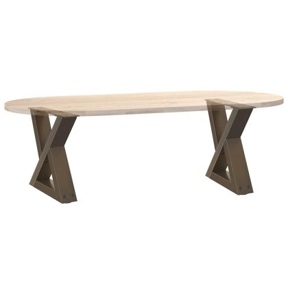 Крака за масичка за кафе, 2 бр., естествена стомана, 30 x (30-31,3) см, стомана