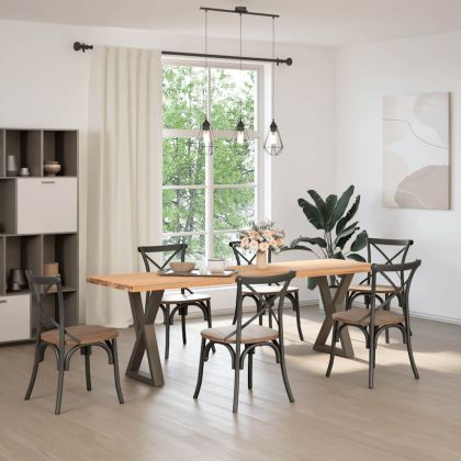 Крака за трапезна маса, 2 бр., естествена стомана, 60 x (72-73,3) см, стомана