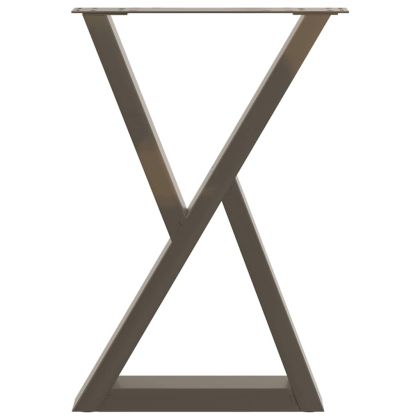 Крака за трапезна маса, 2 бр., естествена стомана, 60 x (72-73,3) см, стомана