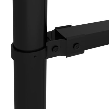 Градинска ограда с пики, стомана, (0,5-0,75)x11,9 м, черна