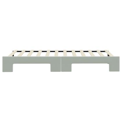 Канапе с изтеглящо легло светлосиво 90x200 см кадифе