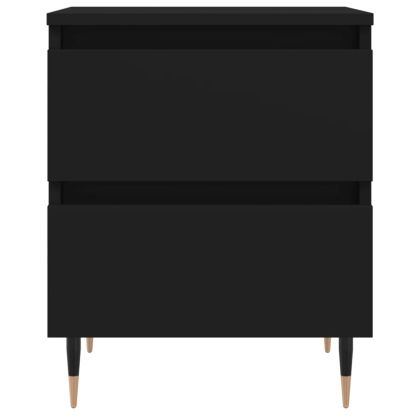 Нощно шкафче, черно, 40x35x50 cm инженерно дърво
