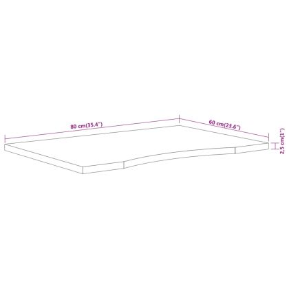 Плот за бюро, 80x60x2,5 см, правоъгълен, масивно дърво акация