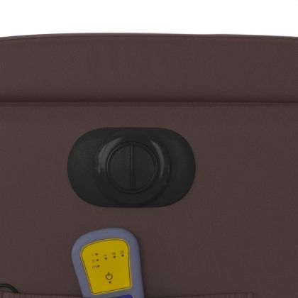 Електрически масажен реклайнер стол, кафяв, изкуствена кожа