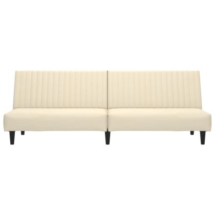 2-местно разтегателно канапе, кремаво, кадифе