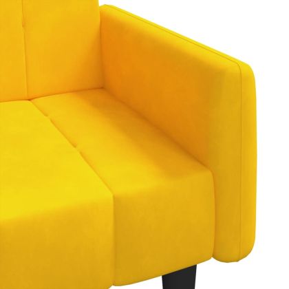 2-местно разтегателно канапе, жълто, кадифе