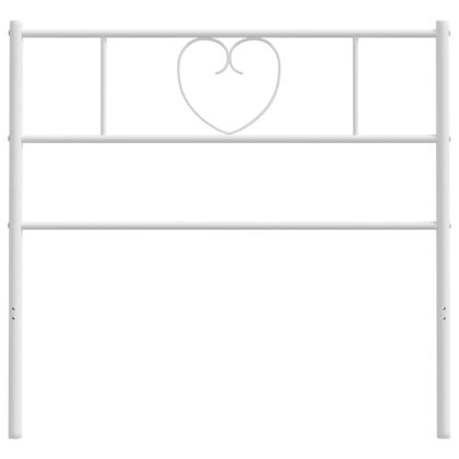 Метална табла за глава, бяла, 90 см