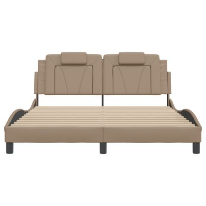 Рамка за легло Viana с LED без матрак, капучино, 160x200 cм