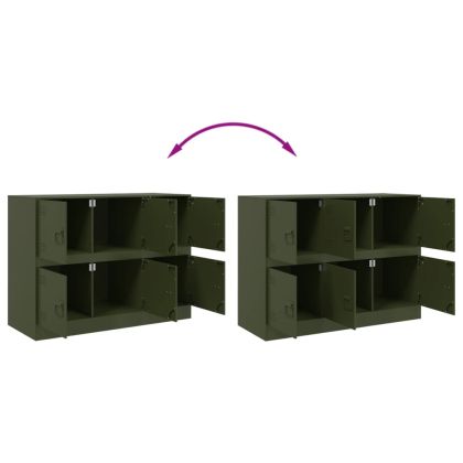 Бюфет, маслиненозелен, 99x39x73 см, стомана