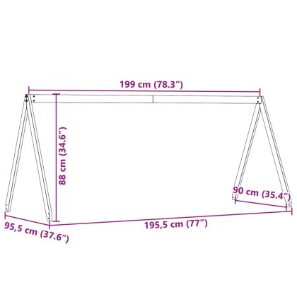 Покрив за детско легло, 199x95,5x88 см, бор масив