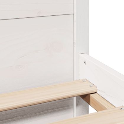 Рамка за легло с табла без матрак, бяла, 200x200 см