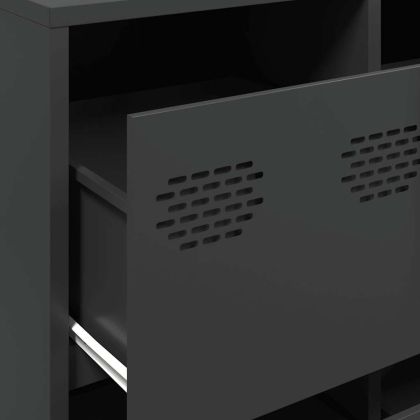 Бюфет, черен, 135x39x73,5 см, студеновалцувана стомана