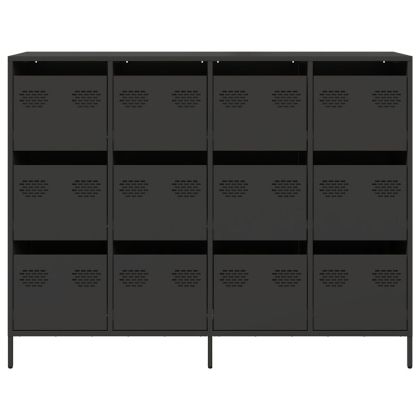 Бюфет, черен, 135x39x103,5 см, студеновалцувана стомана