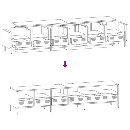 ТВ шкаф маслиненозелен 202x39x43,5 см студеновалцувана стомана