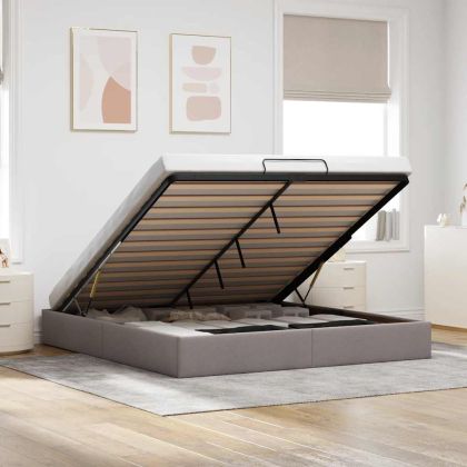 Османска рамка за легло без матрак, таупе, 180x200 см плат