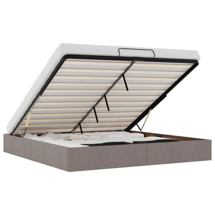 Османска рамка за легло без матрак, таупе, 180x200 см плат