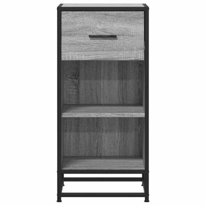 Сайдборд, сив сонома, 35,5x35x76 см, инженерно дърво и метал