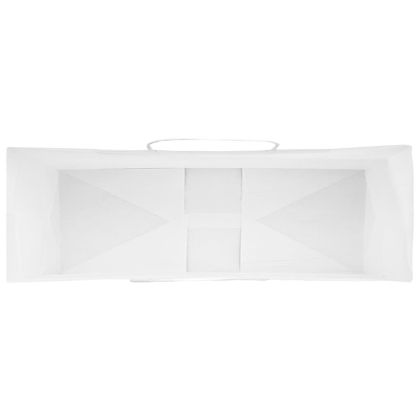 Хартиени торбички 50 бр с дръжки бели 32x12x42 см