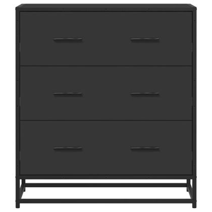 Сайдборд, черен, 68x35x76 см, инженерно дърво и метал