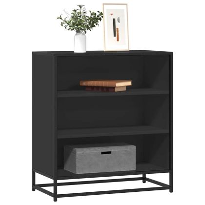 Сайдборд, черен, 68x35x76 см, инженерно дърво и метал