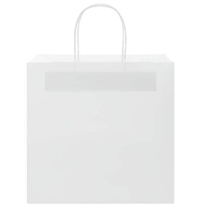 Хартиени торбички 250 бр с дръжки бели 26x17x25 см