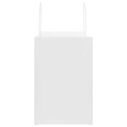 Хартиени торбички 250 бр с дръжки бели 26x17x25 см