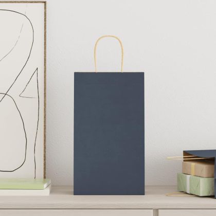 Хартиени торбички 250 бр с дръжки сини 21x11x36 см