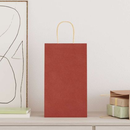 Хартиени торбички 250 бр с дръжки червени 21x11x36 см