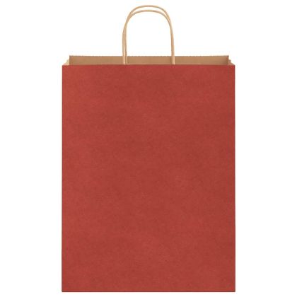 Хартиени торбички 250 бр с дръжки червени 32x12x42 см