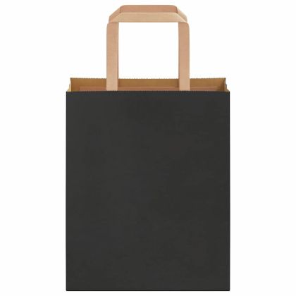 Хартиени торбички 250 бр с дръжки черни 18x8x22 см