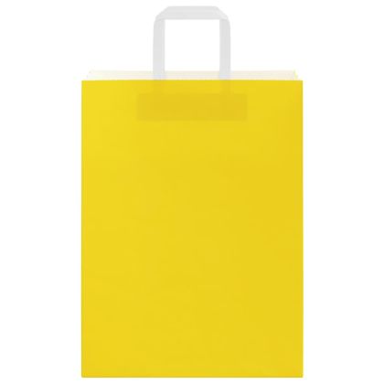 Хартиени торбички 50 бр с дръжки жълти 26x12x35 см