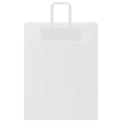 Хартиени торбички 50 бр с дръжки бели 32x12x42 см
