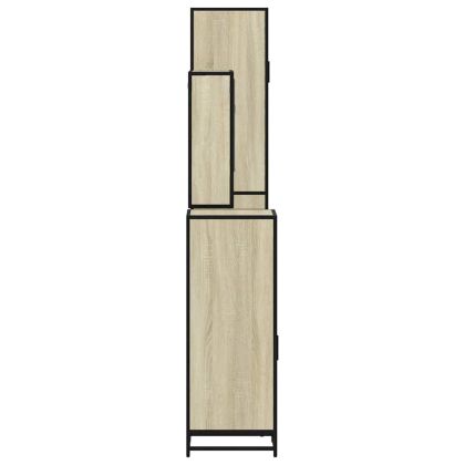 Комплект шкафове за баня от 4 части дъб сонома инженерно дърво