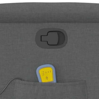 Изправящ масажен реклайнер стол,тъмносив, текстил