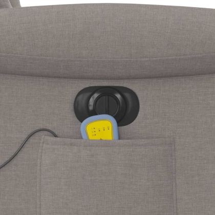 Електрически масажен наклоняем стол, таупе, текстил