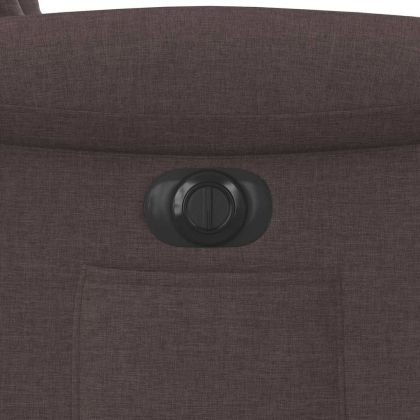 Електрически реклайнер стол, тъмнокафяв, текстил