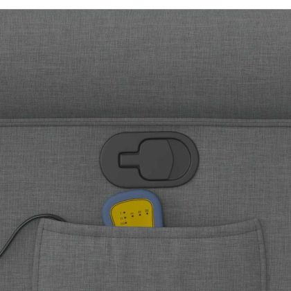 Масажен фотьойл с регулируема облегалка, тъмносив, плат