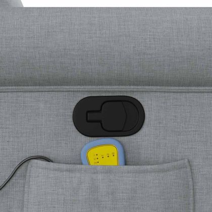 Масажен реклайнер стол, светлосив, текстил