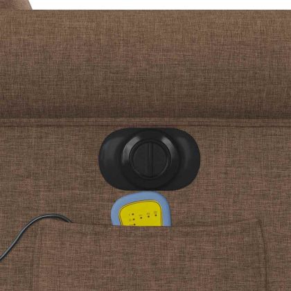 Електрически масажен реклайнер стол, кафяв, текстил