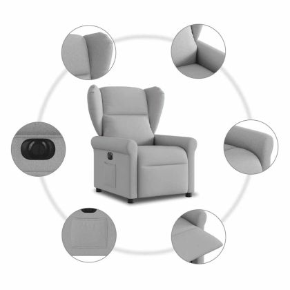 Електрически наклоняем стол, облачно сив, текстил