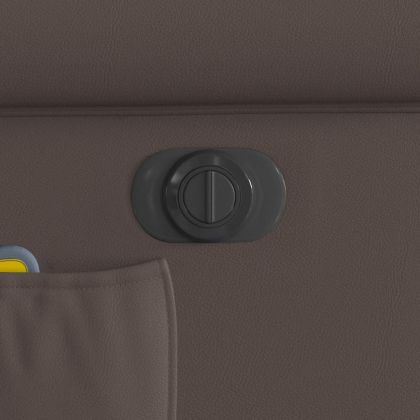 Електрически изправящ масажен реклайнер стол, кафяв, еко кожа