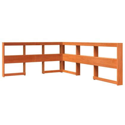 Легло с етажерка за книги, без матрак, 135x190 см, бор масив