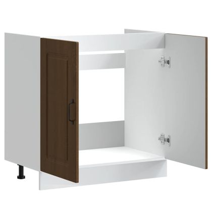 Шкаф за мивка, Kalmar, кафяв дъб, 80x46x81,5см, инженерно дърво