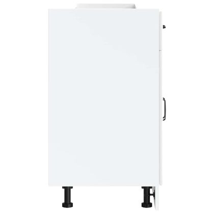 Кухненски шкаф, "Kalmar", бял гланц, инженерно дърво