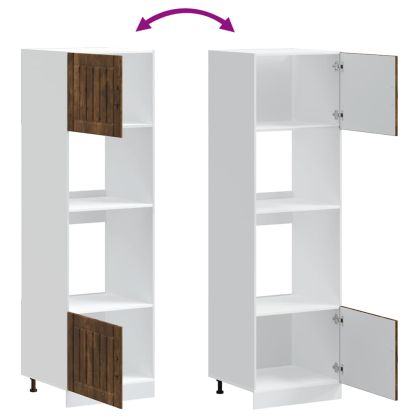 Шкафове за фурна, 2 бр. "Lucca", опушен дъб, инженерна дървесина